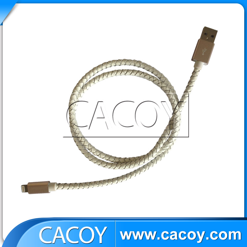 Leather braided mfi cable